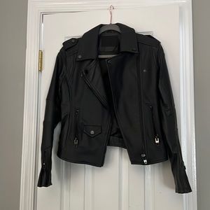 Dark Grey Faux Leather Jacket